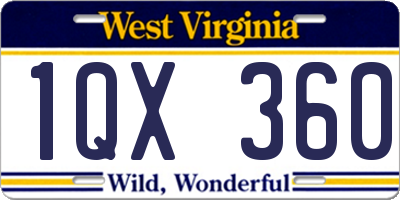 WV license plate 1QX360