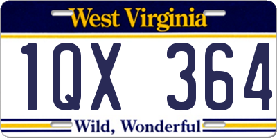 WV license plate 1QX364