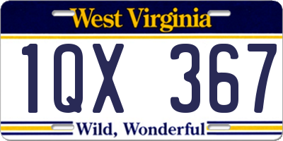 WV license plate 1QX367