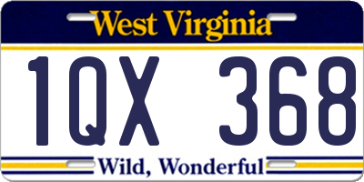 WV license plate 1QX368