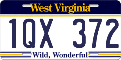 WV license plate 1QX372