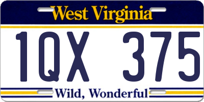 WV license plate 1QX375