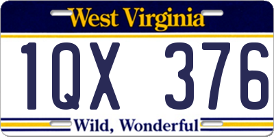 WV license plate 1QX376