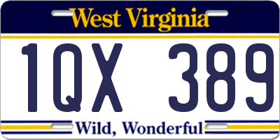 WV license plate 1QX389