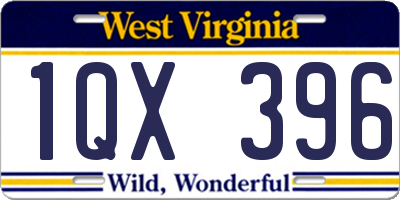 WV license plate 1QX396