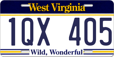 WV license plate 1QX405