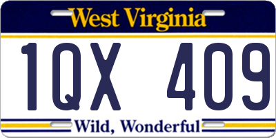 WV license plate 1QX409