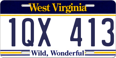 WV license plate 1QX413