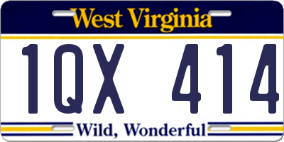 WV license plate 1QX414