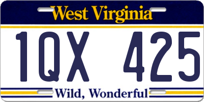 WV license plate 1QX425