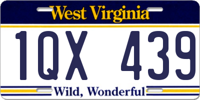 WV license plate 1QX439