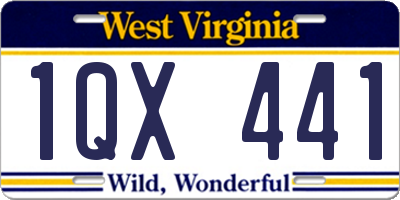 WV license plate 1QX441