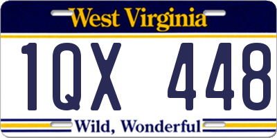 WV license plate 1QX448