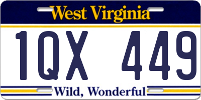 WV license plate 1QX449