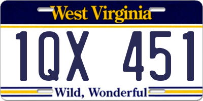 WV license plate 1QX451