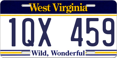 WV license plate 1QX459
