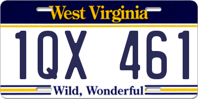 WV license plate 1QX461