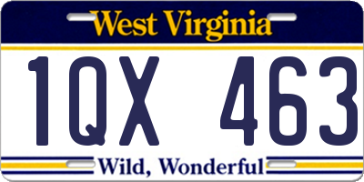 WV license plate 1QX463
