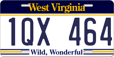 WV license plate 1QX464