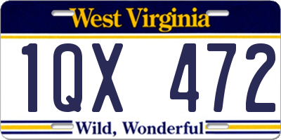 WV license plate 1QX472