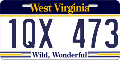 WV license plate 1QX473