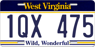 WV license plate 1QX475