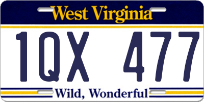 WV license plate 1QX477