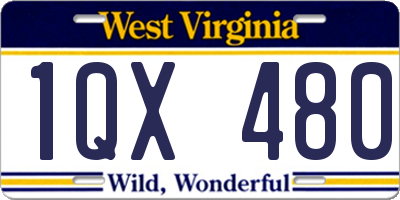 WV license plate 1QX480