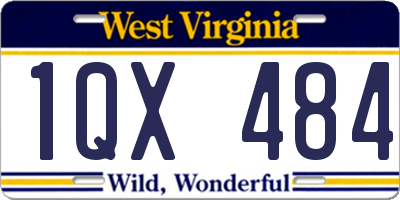 WV license plate 1QX484