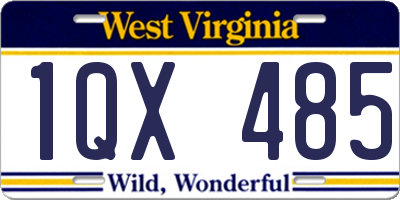 WV license plate 1QX485