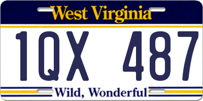 WV license plate 1QX487