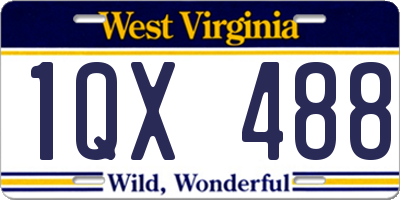 WV license plate 1QX488