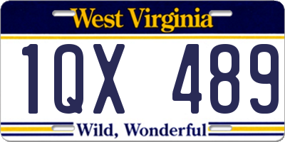 WV license plate 1QX489