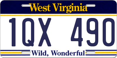 WV license plate 1QX490
