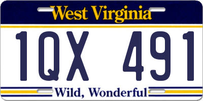 WV license plate 1QX491