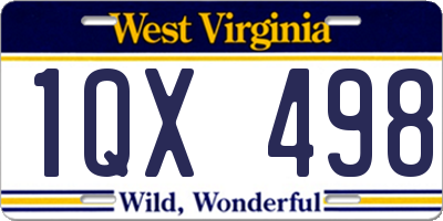 WV license plate 1QX498