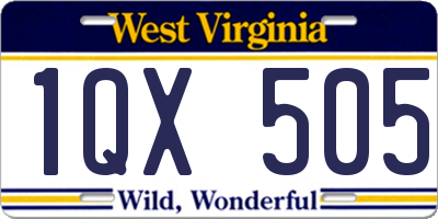 WV license plate 1QX505