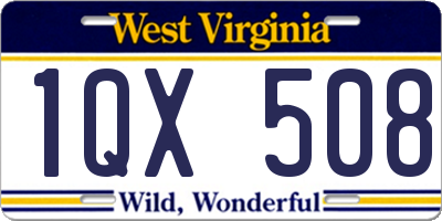 WV license plate 1QX508