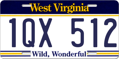 WV license plate 1QX512