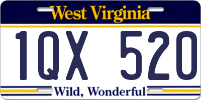 WV license plate 1QX520