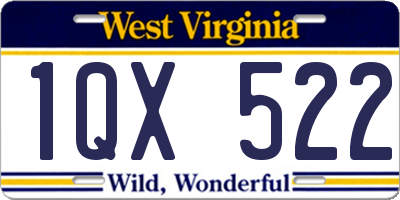 WV license plate 1QX522