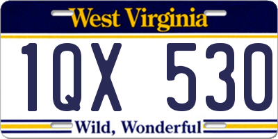WV license plate 1QX530