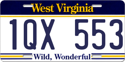 WV license plate 1QX553