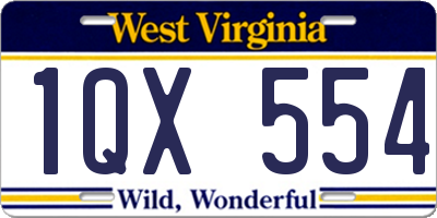 WV license plate 1QX554