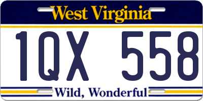 WV license plate 1QX558