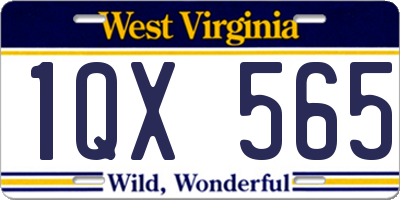 WV license plate 1QX565