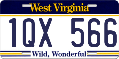 WV license plate 1QX566