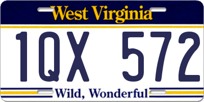 WV license plate 1QX572