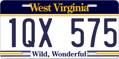 WV license plate 1QX575
