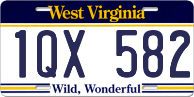 WV license plate 1QX582